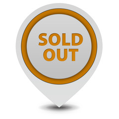 Sold out pointer icon on white background