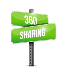 360 sharing road sign illustration design