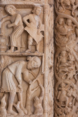 Detail of the Cathedral of St. Lawrence in Trogir, Croatia