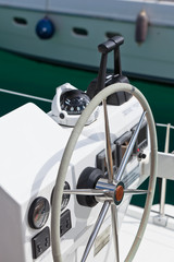 Sailing yacht control wheel and implement © dvoevnore