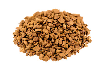 Macro closeup of instant coffee powder