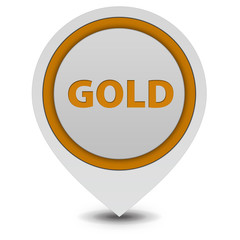 Gold pointer icon on white background