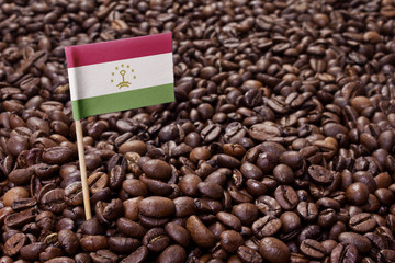 Flag of Tajikistan sticking in coffee beans.(series)