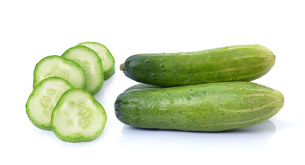 Cucumber on over white background