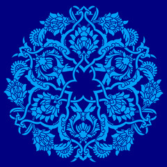 blue artistic ottoman pattern series fifty five