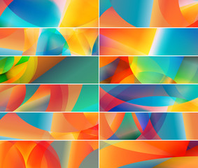 Set of abstract digital banners & backgrounds.
