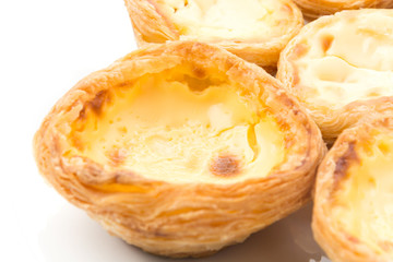 egg tart isolated on white background