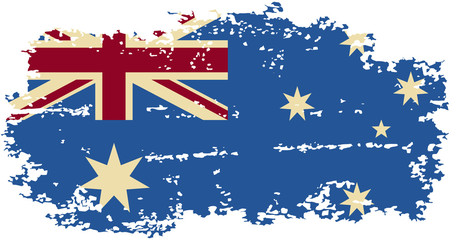 Australian grunge flag. Vector illustration.