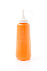 bottle of chili sauce isolated