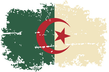 Algerian grunge flag. Vector illustration.