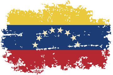 Venezuelan grunge flag. Vector illustration.