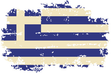 Greek grunge flag. Vector illustration.