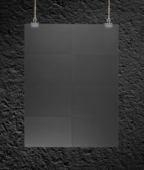 Black poster on a rope