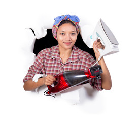 woman ready for housework