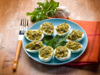 stuffed eggs traditional sardinia recipe