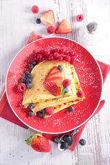 crepe and strawberry