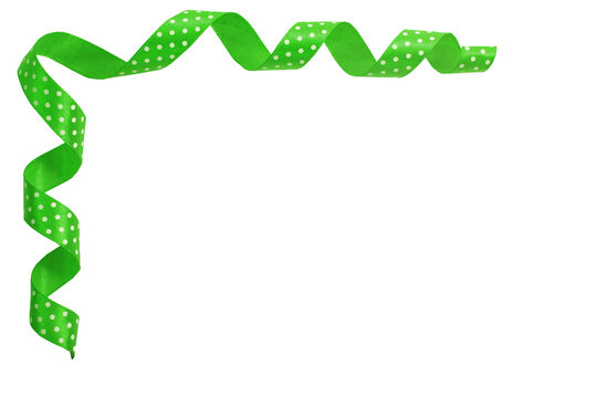 decorative green ribbon design with a pattern.