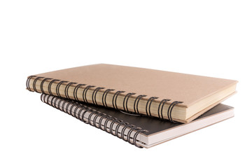 stack of ring binder book or notebook isolated on white