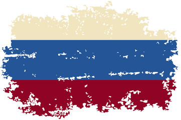 Russian grunge flag. Vector illustration.
