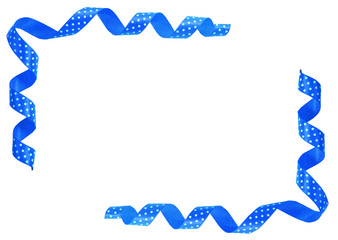 Fototapeta premium decorative blue ribbon design with a pattern. Isolated
