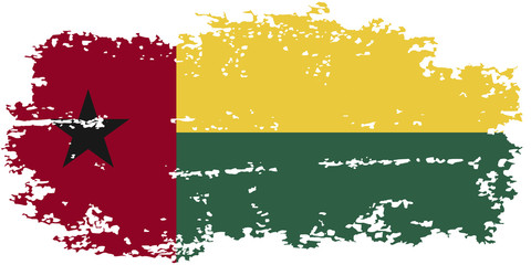 Guinea-Bissau grunge flag. Vector illustration.