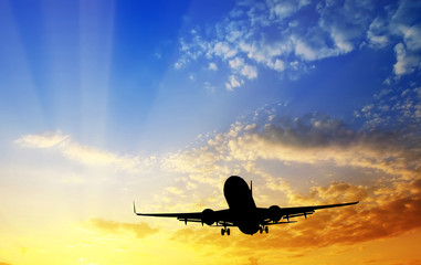 Silhouette of airplaine