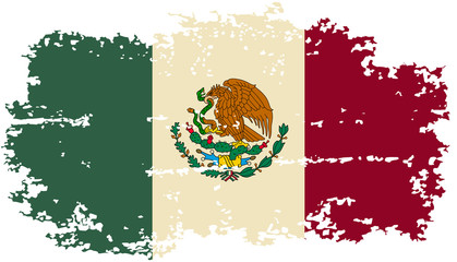Obraz premium Mexican grunge flag. Vector illustration.