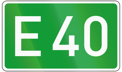 European road number sign for E40