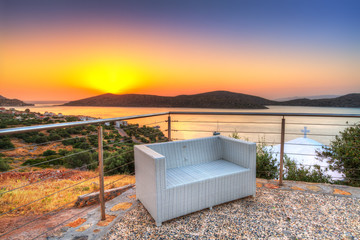 Sunrise at Mirabello Bay on Crete, Greece