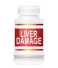 Liver damage concept.