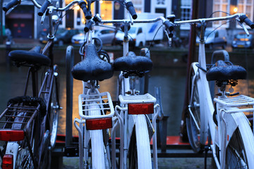 Urban retro bicycle on the street, Amsterdam