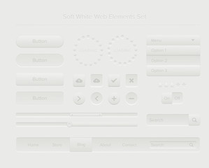 Soft white web elements set