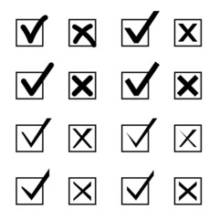 Set of Check Marks and Xs.