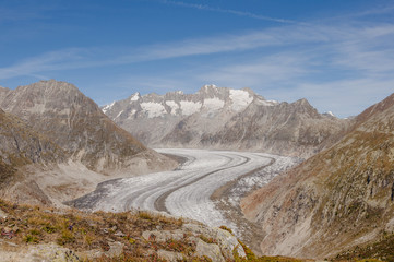 Berttmeralp, Dorf, Alpen, Wallis, Gletscher, Herbst, Schweiz