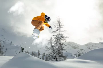 Muurstickers snowboarder freerider © Silvano Rebai