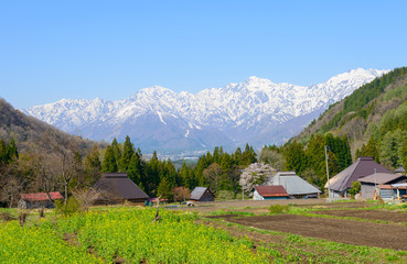 Landscape of Aoni in Hakuba village, Nagano, Japan