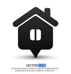 Centered house icon with shadow