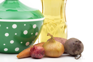 vegetables on the white background