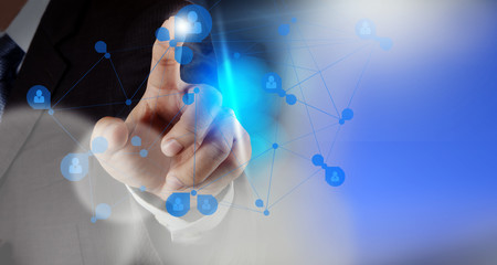 businessman working with new modern computer show social network