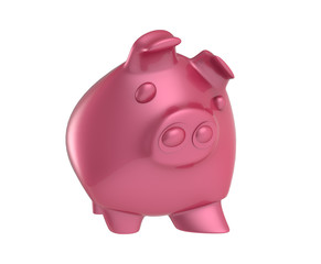 pink piggy bank 3d render