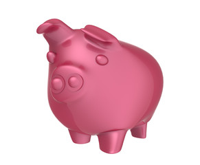 pink piggy bank 3d render