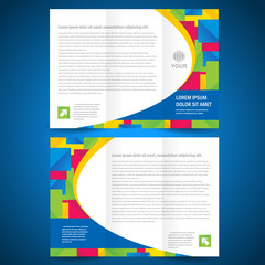 brochure tri-fold quadrate colorful element design template