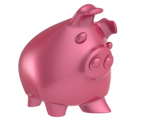pink piggy bank 3d render