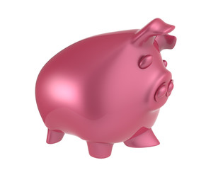 pink piggy bank 3d render