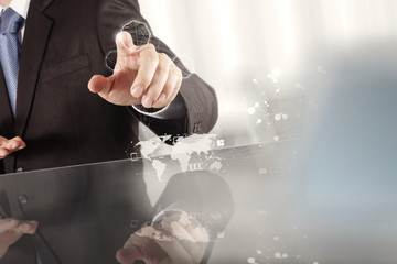 businessman working with new modern computer show social network