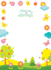 Obraz na płótnie Canvas Spring Season Icons Frame