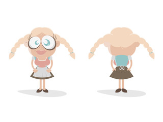 frau dirndl bayerisch cartoon comic