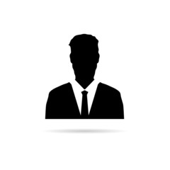 man vector silhouette with tie