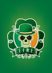 Lucky Irish skull.St.Patrick day illustration vector