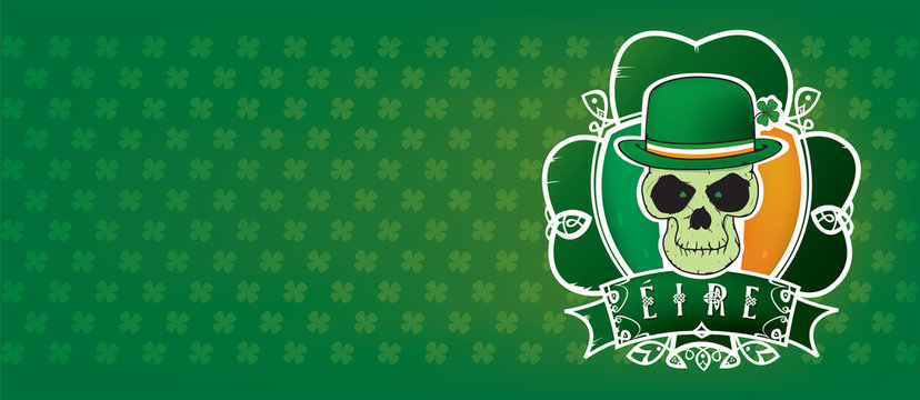 Lucky Irish skull.St.Patrick's day illustration vector